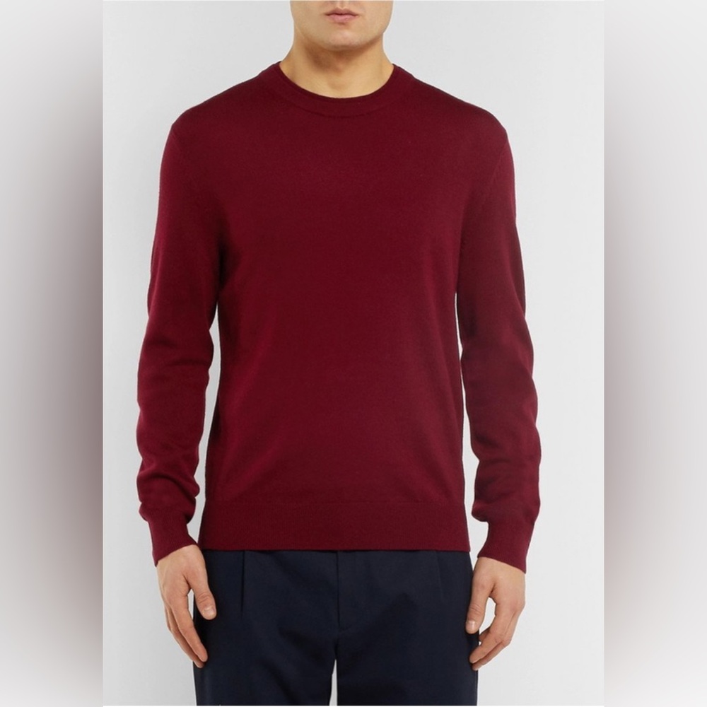 Club Monaco Slim Fit Merino Wool Fine Knit Sweater Sz Medium Crewneck Red